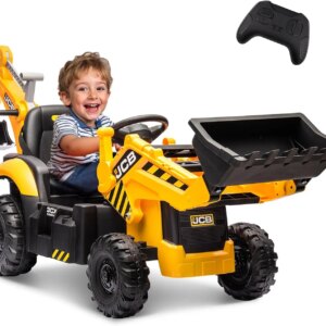 24V Ride On Excavator,Kids’ Electric Vehicles with Remote Control,Various Accessories,Sand Digger and Backhoe Shovel Bucket,Ride