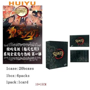New Demon Slayer Collection Cards Wave 1 HUIYU All-Acrylic Color Paper 10*15cm Various Themes Anime Playing Game Cards Kid Gift