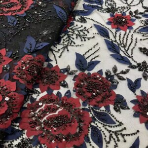 Luxury African Mesh Lace Sequin Fabric,Fabrics By The Meter,For Sewing,Clothes,Tulle,Wedding Dresses,Embroidery,TS2867