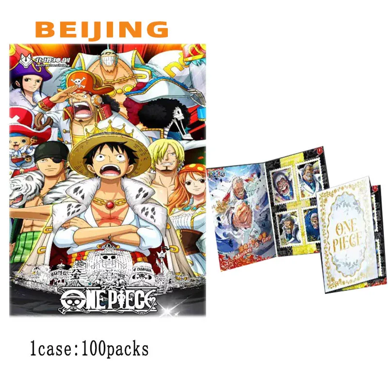 Anime One Piece Collection Cards Wave 1 BEIJING Double Fold And Pull-Out Stamp Opcg Comics Various Processes Playing Game Cards