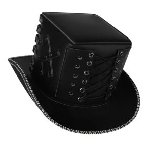 Casual goth square Halloween leather hat show