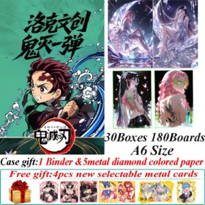 New LuoKe Culture Demon Slayer: Kimetsu no Yaiba Craft Colored Paper First Series Anime Nezuko Shinobu Mitsuri Sexy Tattoo Cards