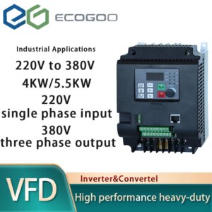 ECOGOO frequency converter 2.2-11KW 220V 380V variable frequency drive converter, 1-phase and 3-phase motor speed controller