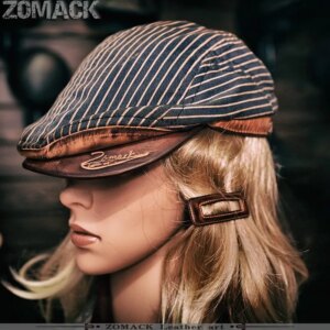 peaked cap Baseball boys & Girls fashion trend Kids parent-child juvenile Beret striped leather