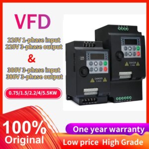 Best Inverter VFD 0.75/5.5KW Single-Phase input AC 220V/380V 3PH Output Frequency Drive For Spindle Motor Speed Convetver
