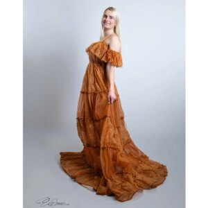Don&Judy Maternity Dresses Photoshoot Sequin Lace Patchwork Tulle Strapless Tiered Dress Pregnancy Formal Wear Women’s Gowns