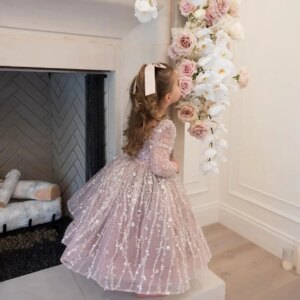 Mvozein Layers Flower Girl Dresses Ivory Birthday Girl Dress Puffy Princess Dress Cute Baby Girl Dress Girl Gowns