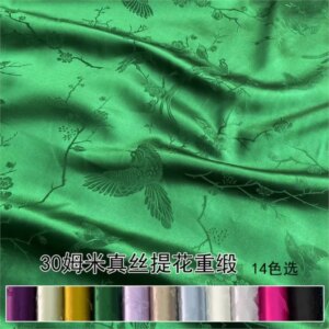 Silk heavy crepe satin 30momme jacquard fabric cheongsam dress skirt