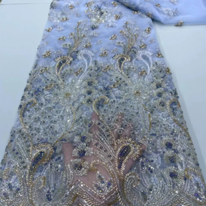 PGC Latest African Sequins Beads Lace Fabric 2025 High Quality Lace Material French Nigerian Lace Fabrics For Women Party