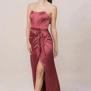 QueensLove Wedding Party Dress Sleeveless Evening Dress A-Line Split Prom Dress Backless Long Dress Customize