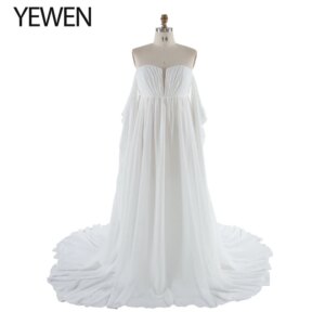 Chiffon Maternity Photo Dress Long Cape Sleeves Maternity Photography Dresses YW231153