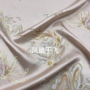 Real Silk Jacquard Fabric 19Momme Positioning Spray Silk Chinese Style Fabric