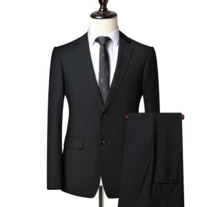 Men’s Elegant Fashionable Minimalist Business Office and Leisure Gentlemen’s Set 2-piece Party Dresses