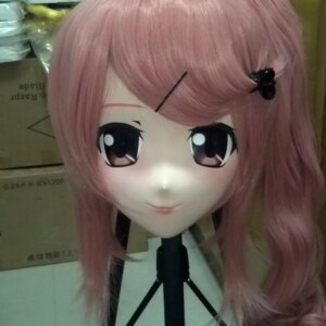 (KM9149) Handmade Female Sweet Girl Resin Crossdress Outfit Cosplay Japanese Animegao Role Play Kigurumi Mask