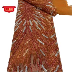 2025 Latest Elegant Best Quality Mixed Colors Luxurious Beaded Tube Lace With Stones fabric For Party Evening Dresses U_Ge7586