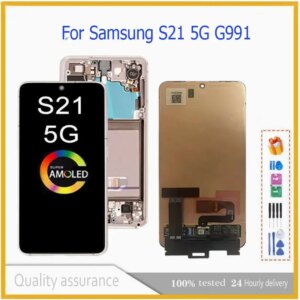 High Quality AMOELD For Samsung Galaxy S21 5G G991B G991N G991U LCD Display Touch Screen Digitizer with Frame Mobile Phone