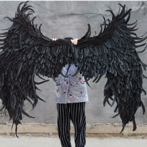Large size creative props white Angel wings for activity Stage show  Cosplay costume black Devil feather wings