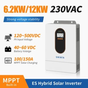 Hybrid Solar Inverter MPPT Energy Saving 6.2KW / 12KW Photovoltaic Inverter for Home Power System