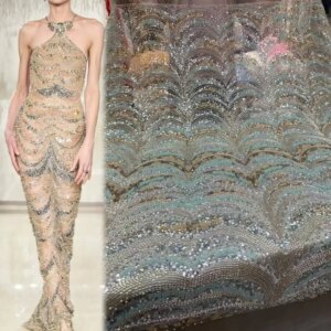 Africa Nigerian Beaded French Mesh Lace With Sequins High Quality 2025 Embroidery Lace Sequins Lace For Wedding Dresses Women