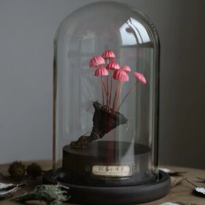 Red Marasmius Handmade Craft Mushroom Ornaments Toys Desktop Ornamen Customizable Artwork Collection Decoration Gift