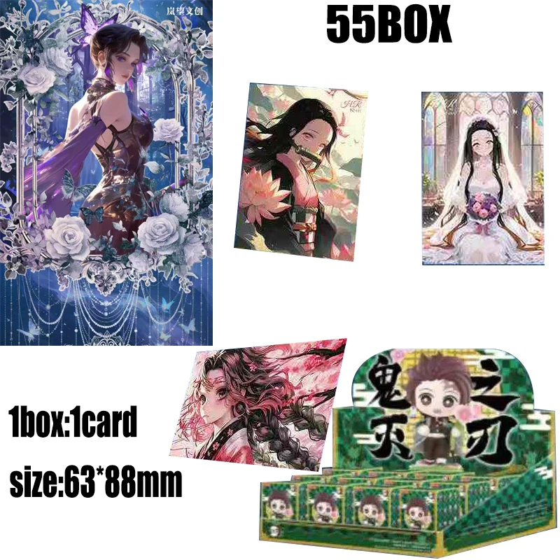 Demon Slayer Cards Booster Box Wave 1 63*88mm Collection Wholesale Playing Cards Games Board Party Kids Toys Mystery Pack