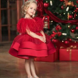 Customized Puffy Ball Gown Girl Dress Kids Flower Girl Dresses 2025 Sleeves Kids Wedding Party Dress Birthday Vestidos De Novia