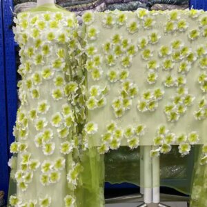 Mixed Multicolor African Sequins Lace Fabric 2025 High Quality Embroidery 3D Tulle Flower Nigerian Lace Fabric for Party Dress