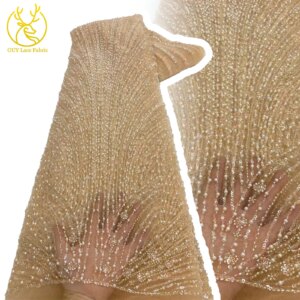 Delicate Beaded Lace Sequins African Lace Fabric 2025 High Quality Dubai Nigerian Mesh Lace Fabric for Women’s Evening Gowns