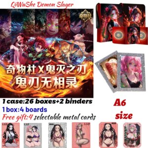2025 Newest QiWuShe Demon Slayer A6 Borads Collection Card Shinobu Japanese Anime Trading Mitsuri Hobbies Gift