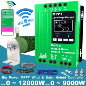 5000W WIFI MPPT Wind Solar Hybrid Controller Regulator Auto Match 12V 24V 48V Wind 9000W PV 5000W Optional wifi Android APP