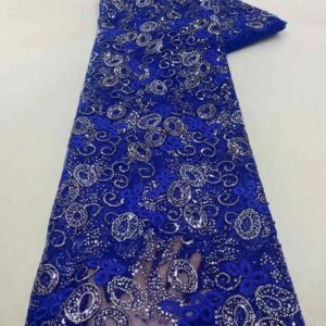 Luxury African Sequin Beaded Lace Fabric 2025 High Quality Groom Nigerian Wedding Bridal Embroidery French Tulle Sewing