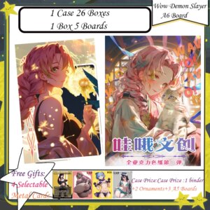 Wow Demon Slayer A6 Colored Paper Anime Kimetsu Yaiba Tanjirou Kamado Nezuko Card Kids Gift Demon Slayer Cards