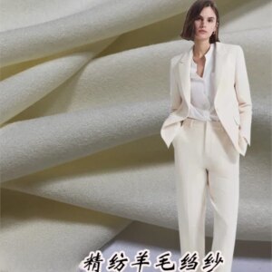 Worsted wool cloth white elastic crepe garment fabric all made suit pants dress