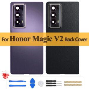 Original Back Cover For Honor Magic V2 Battery Back Cover Housing Rear Door Case VER-AN10 VER-N49 Replace Parts With Camera Lens