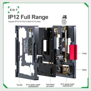 RELIFE Mid-level Motherboard Test Stand, T-009 4 in 1,  IP12, 12 Pro, 12 Mini, 12 Pro Max, Motherboard Detection, Boot, Display