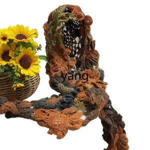 LMM sunflower shawl wool hand-crocheted spring and autumn scarf hat hollow middle-aged woman retro beauty