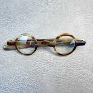 Eyeglass Frames Small Round Vintage Japan Style Handmade Natural Horn Reading Prescription Men Glasses Frames Optical Eyeglasses