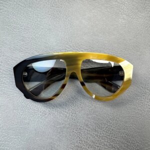 Eyeglass Frames Unique Vintage Retro Oversize Handmade Black White Horn Prescription Man’s Glasses Frames Optical Lenses Eyewear