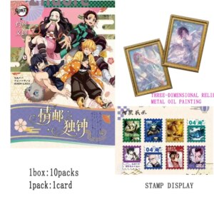 Newest Demon Slayer collection cards Booster Box  Metal Oil-Painting Stamp Fluorescent Cards Rare Anime Table Playing Cards