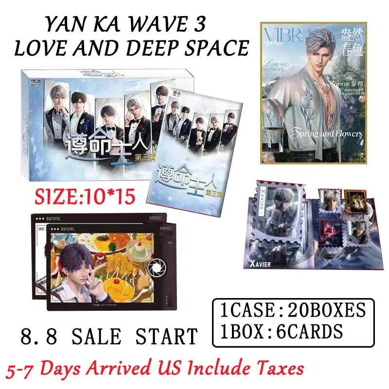 2025 Wholesales Love And Deep Space Collection box Yan Ka W3 A6 Acrylic Sexy Male God Abs Series Anime Christmas Gift