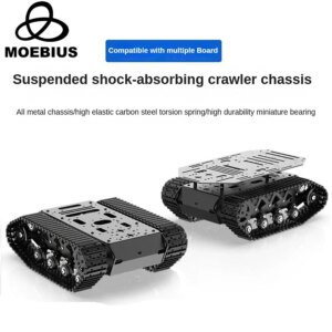 10KG Payload Metal Shock Absorption Tank Chassis with Suspension Robot Coding Motor Intelligent Car for Arduino