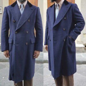 Autumn Winter Men Long Coat Double Breasted Wool Blends Male Business Blazers Peaked Lapel Velvet Warm Overcoat Customized