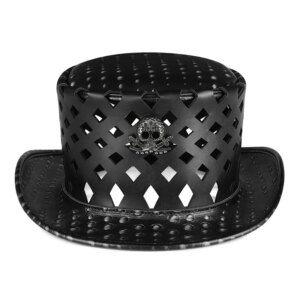 Cut-out casual Goth dome Steam Halloween leather hat
