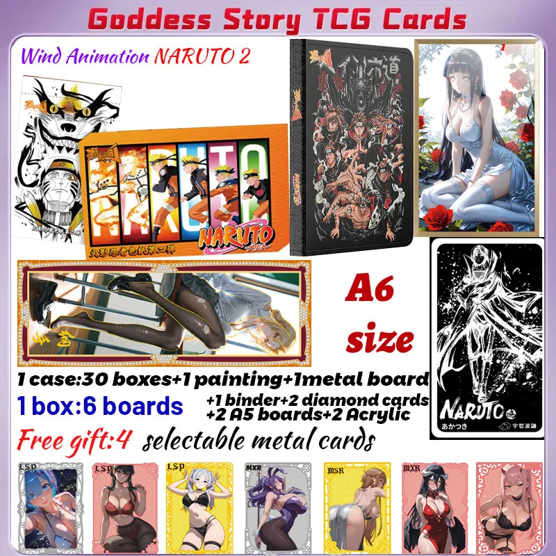 2025 Wind Animation NARUTO 2 A6 Boards Collection Series Collection Cards Fight Chapter Pro Chapter Toys Game Cards Gifts