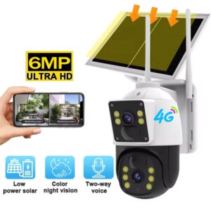 4G Zoom Dual Lens Solar Camera Solar Power Charge Camera Support Auto Human Tracking Dual Light Network Cam Long Battery Life
