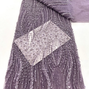 5 Yards Luxury Handmade Beads Lace Fabric Sequin Groom Embroidery Fabric Fashion French Tulle Mesh Lace Fabric for Wedding Dress