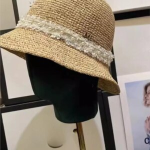 Spring and summer new foldable grass face small pearl visor