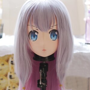 (KM111) Handmade Female Resin Crossdress Pretty Girl 3/4 Head Lolita Doll Mask Japanese Anime Cosplay Kigurumi Mask Crossdresser