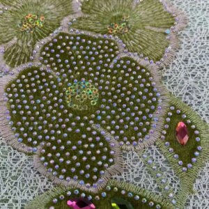 High-Quality French African 3D Lace Fabric with Beaded Embroidery for Women’s Wedding Dresses Nigerian Style Mesh – 5 Yards