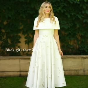 Customised Mother Of The Bride Dress White Vintage Shawl Round Neck A-Line Long Dress Formal платье женское вечернее